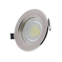 Optonica LED spotlámpa, 20W, COB, inox, kerek, meleg fehér fény