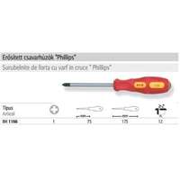  BM1166 csavarhúzó csillag PH 1000V-ig szigetelt erősített 75x1mm”