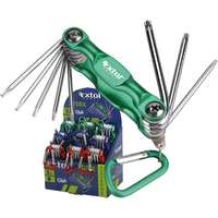 Extol torx kulcs klt., Cr40, többszínű, TÜV/GS;T6-T25, karabínerrel,66016