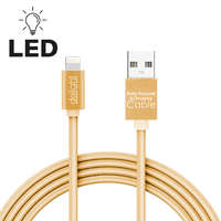  Delight 55442I-G iPhone “lightning”-USB adatkábel világító ledes csatlakozóval, arany