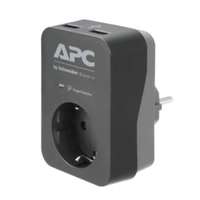 Schneider APC PME1WU2B-GR átmenő dugalj, túlfesz.védett, fekete, 230V Kifutó akció UTÓLSÓ 5 DARAB!!!