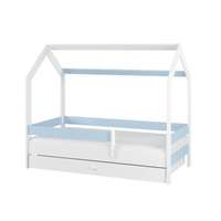 Babyboo Varázslatos kék házikó gyermekágy 160*80 cm, matraccal, ágyneműtartóval