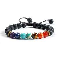 7 csakra lávaköves karkötő