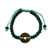 Szerencsehozó karkötő – 1 pénzes zöld