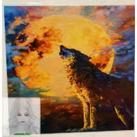  Számfestő 40X30 Cm, Színpompás "Wolf Moon" Keret Nélküli