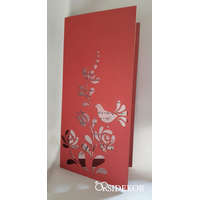 Magyar mintás esküvői meghívó - lézer vágott