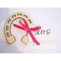 Patkó fából, köszönetajándék és ültetőkártya 2 az 1-ben