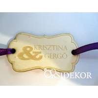 Köszönetajándék és ültetőkártya szalvétagyűrű 2 az 1-ben