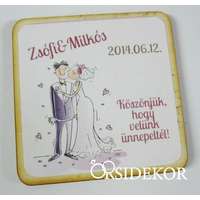 Köszönetajándék esküvői fényképes hűtőmágnes, 5x5cm