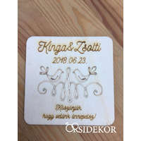 Köszönetajándék fából - poháralátét