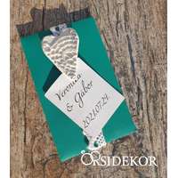 Virágmag papírtasakban kerámia szívvel és csipkével díszítve