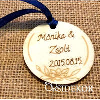 Köszönetajándék fa kulcstartó