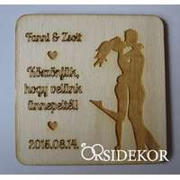 Köszönetajándék fából - poháralátét