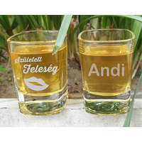 Lánybúcsú feles pohár gravírozva_Született Feleség