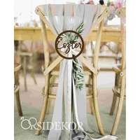 OrsiDekor Esküvői szék dekoráció névvel kör alakú