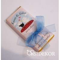 Köszönetajándék csoki masnival átkötve