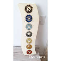 Csakra Mandala íves fali lámpatest fából