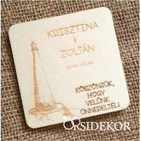 Köszönetajándék fából világitó torony - poháralátét