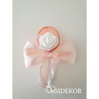 Esküvői kitűző, barack bokréta színben