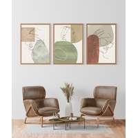 Vonalas absztrakt falikép lakásdekoráció 3-as szett