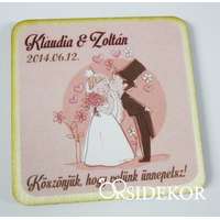 Köszönetajándék esküvői fényképes hűtőmágnes, 5x5cm