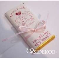 Köszönetajándék csoki masnival átkötve