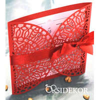 Csipkés áttört mintás esküvői meghívó