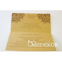 Kinyitható esküvői meghívó gyönyörű csipkével díszítve