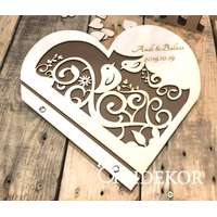 Esküvői vendégkönyv áttört mintával és gravírozott felirattal