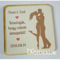 Köszönetajándék esküvői fényképes hűtőmágnes, 5x5cm