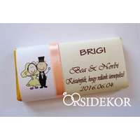 Köszönetajándék csoki - szalaggal díszítve