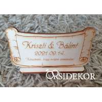 Pergamenes Köszönetajándék és ültetőkártya 2 az 1-ben