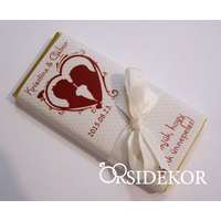 Köszönetajándék csoki masnival átkötve