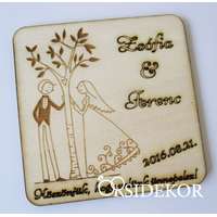 Köszönetajándék fából - poháralátét