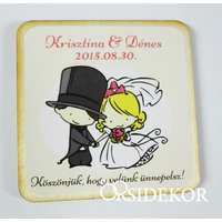 Köszönetajándék esküvői fényképes hűtőmágnes, 5x5cm