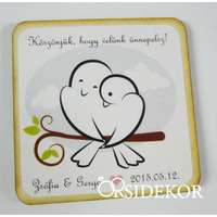 Köszönetajándék esküvői fényképes hűtőmágnes több féle minta