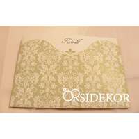 Kihajtható esküvői meghívó mintás tokban