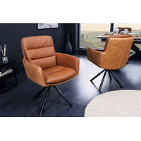 Invicta Design forgószék Maddison III cognac barna bőr