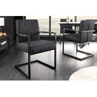 Invicta Szánkótalpas szék Boss II kéztámlával fekete bőr