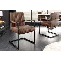 Invicta Szánkótalpas szék Boss II kéztámlával vintage barna bőr