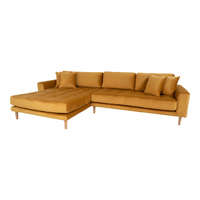 House Nordic Arden Lounge Sofa sarok ülőgarnitúra 290 cm mustársárga bársony - balos