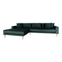 House Nordic Arden Lounge Sofa sarok ülőgarnitúra 290 cm sötétzöld bársony - balos