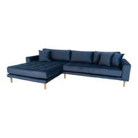 House Nordic Arden Lounge Sofa sarok ülőgarnitúra 290 cm sötétkék bársony - balos