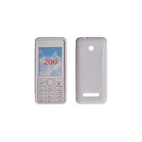 Nokia Nokia Asha 206, Szilikon tok, S-Case, fehér