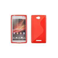 Sony Sony Xperia C C2305, Szilikon tok, S-Case, piros