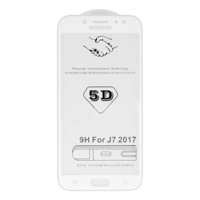 Samsung Samsung J730 J7 2017, Kijelzővédő fólia, (ütésálló) Full Glue 5D, fehér
