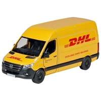 GOKI Die-cast fém lendkerekes Mercedes Benz Sprinter DHL játék autó