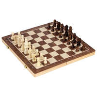 GOKI Mágneses fa sakk, dáma készlet, nagy táblás 38 x 38 cm
