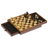 GOKI Mágneses fa sakk készlet, fiókos, 26 x 26 cm