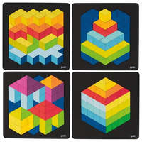 GOKI Fa puzzle készlet, 4 db 3D puzzle